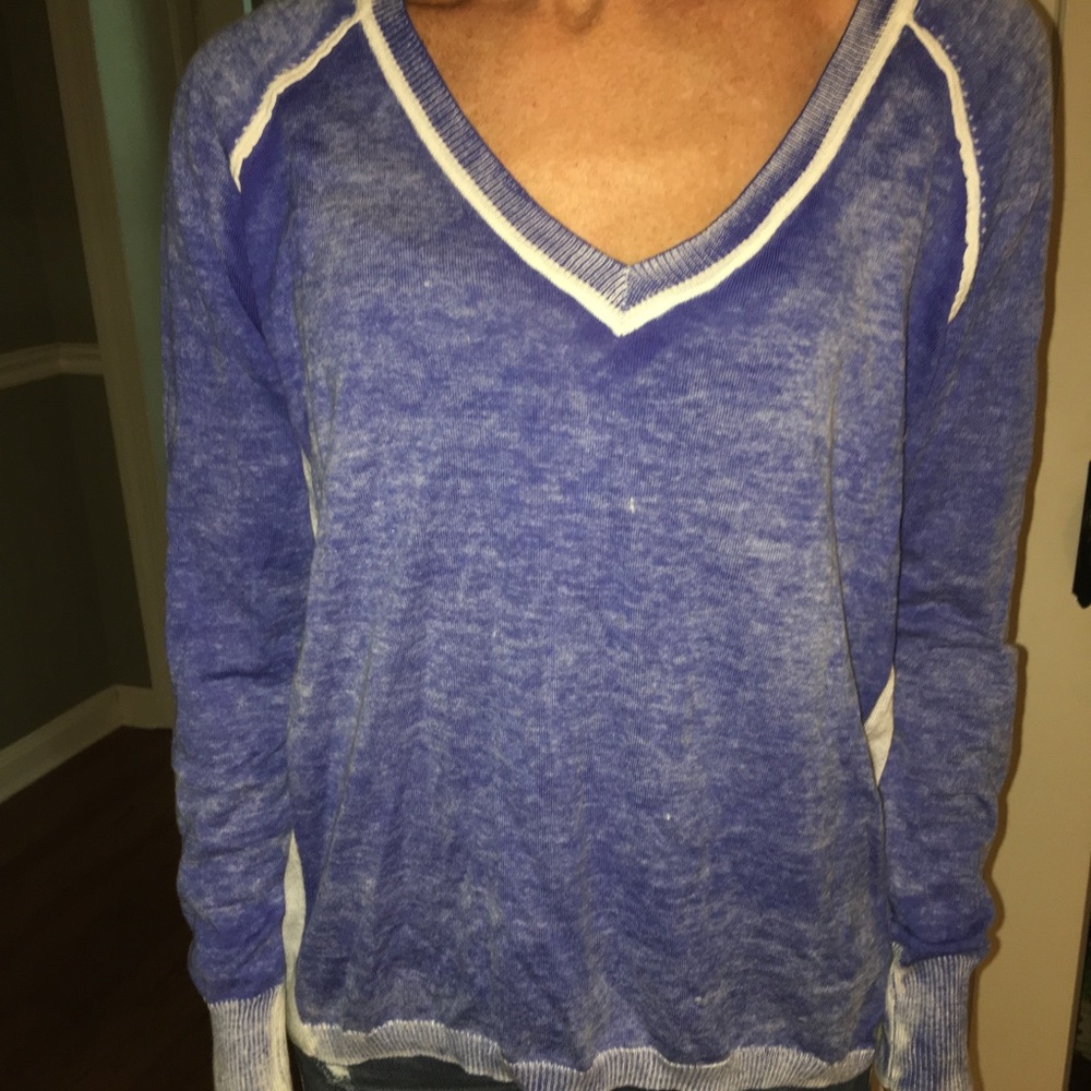 White and Warren blue sweater